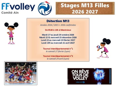 Presentation stages m13 filles 26 27